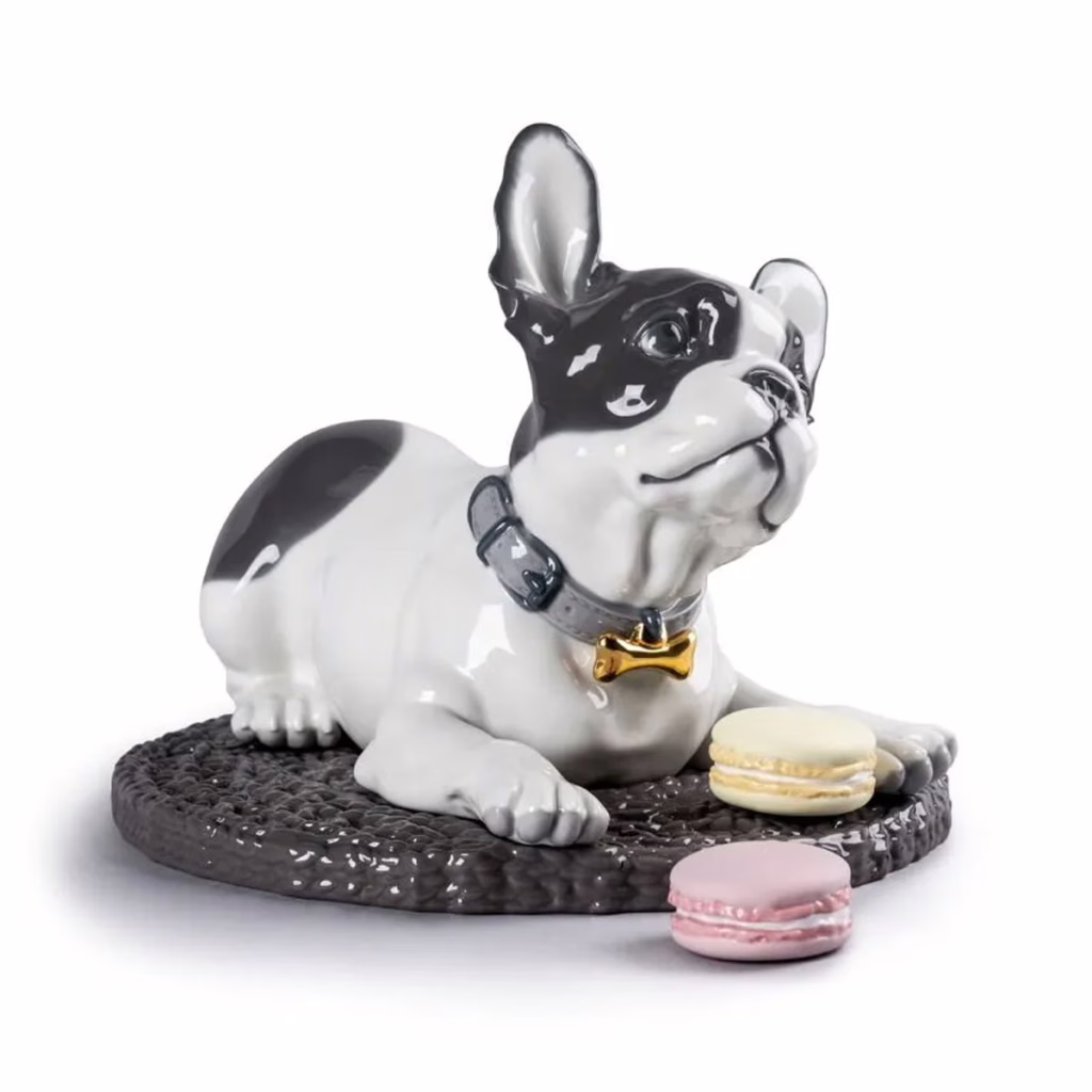French Bulldog with Macarons Dog Figurine