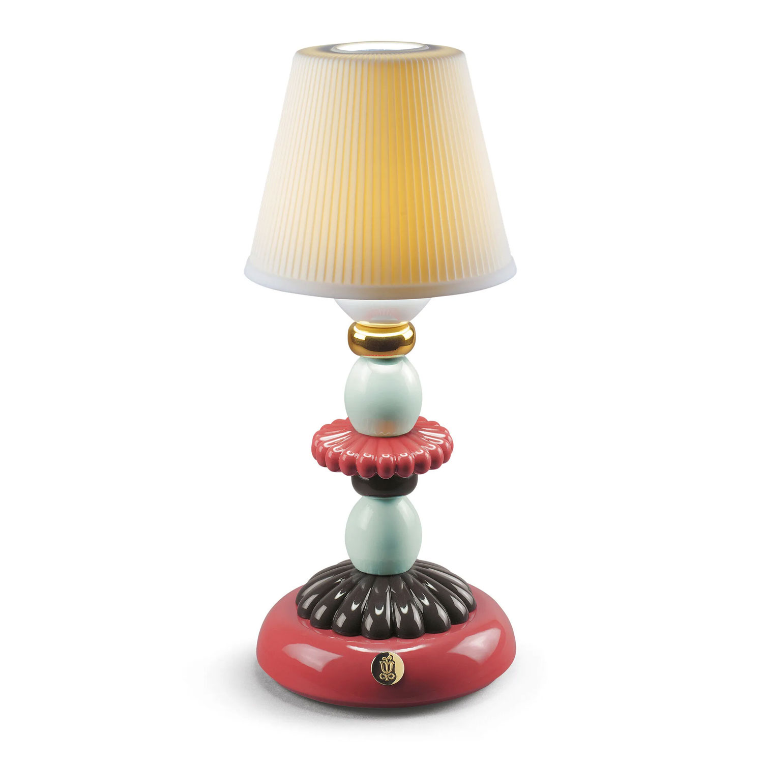 Lotus Firefly Golden Fall Table Lamp. Red Coral
