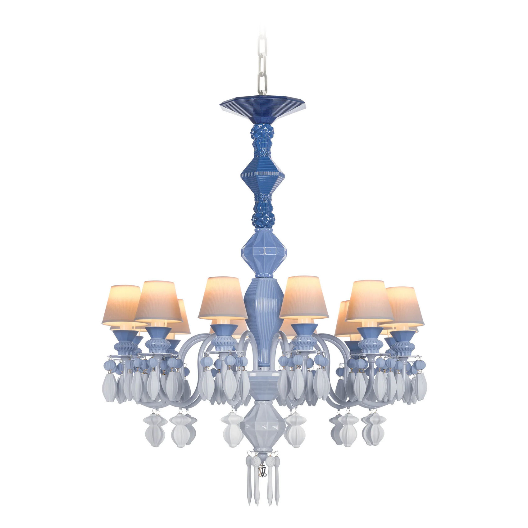 Belle de Nuit 12 Lights Chandelier. Blue