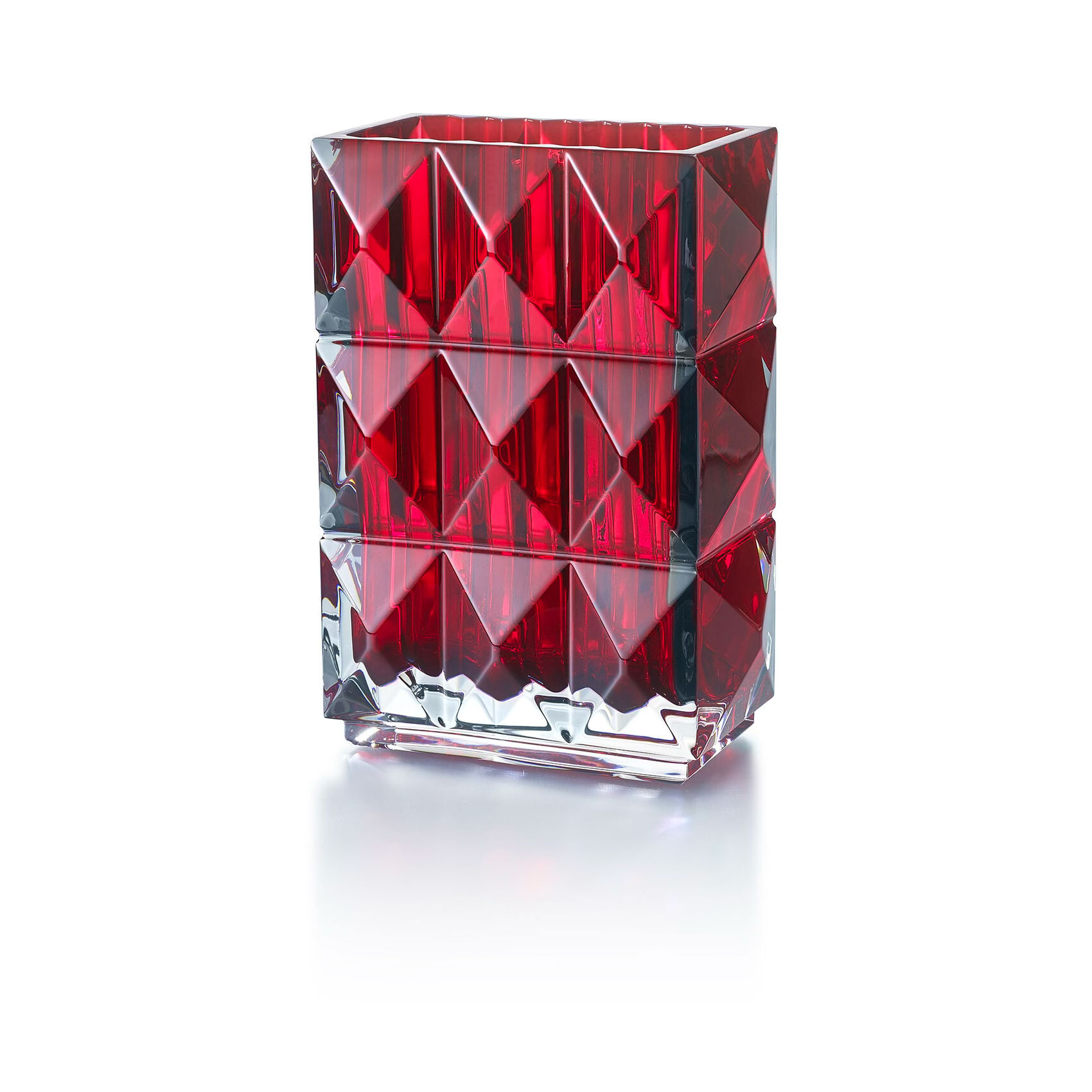 LOUXOR RECTANGULAR VASE, RED