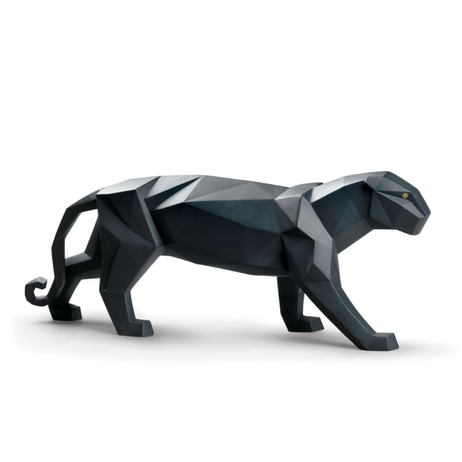 Panther Sculpture. Black matte