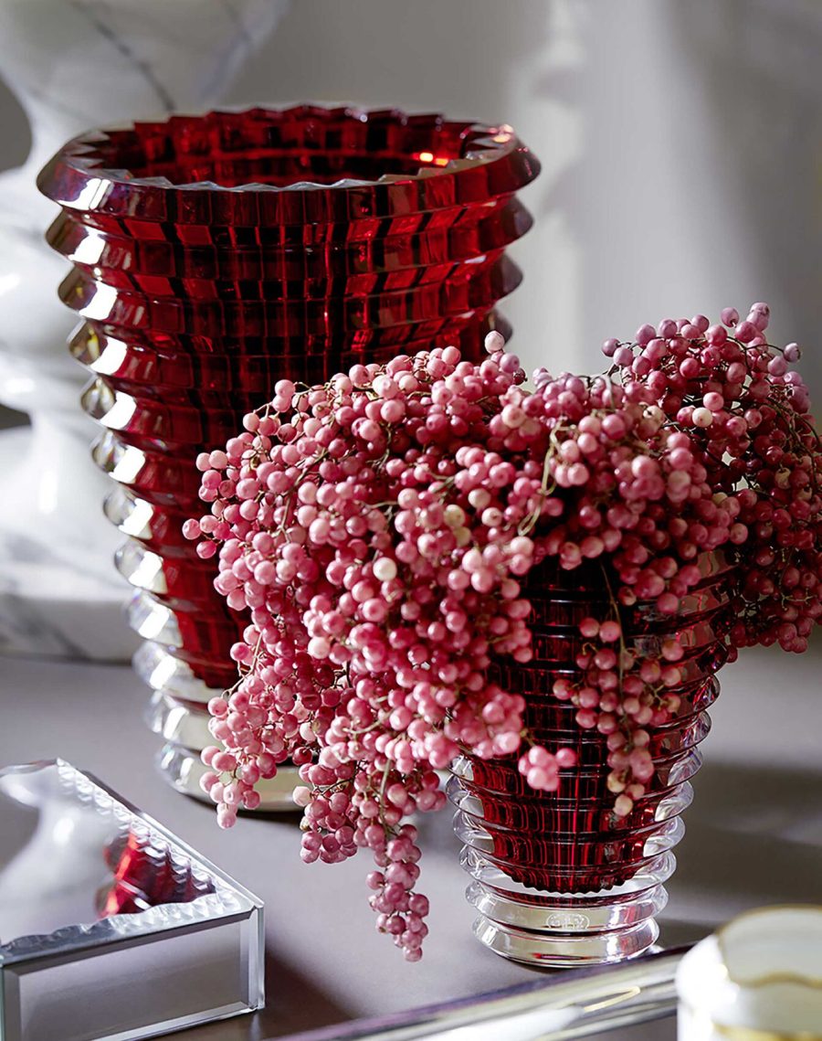 EYE VASE ROUND RED S