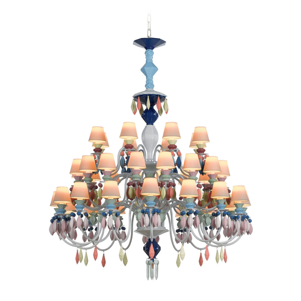 Belle de Nuit 40 Lights Chandelier. Multicolor