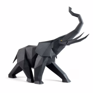 Elephant Sculpture. Black matte