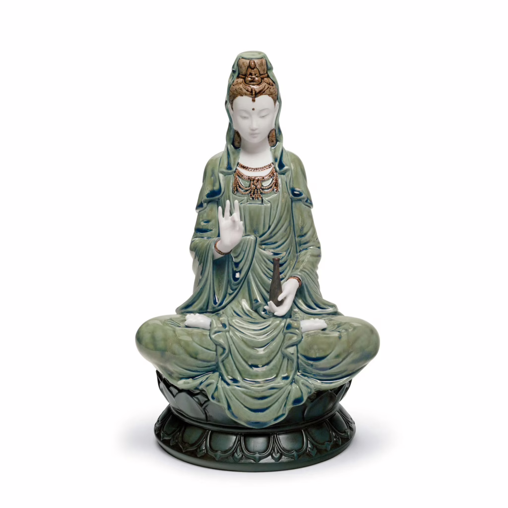 Kwan Yin Figurine. Green