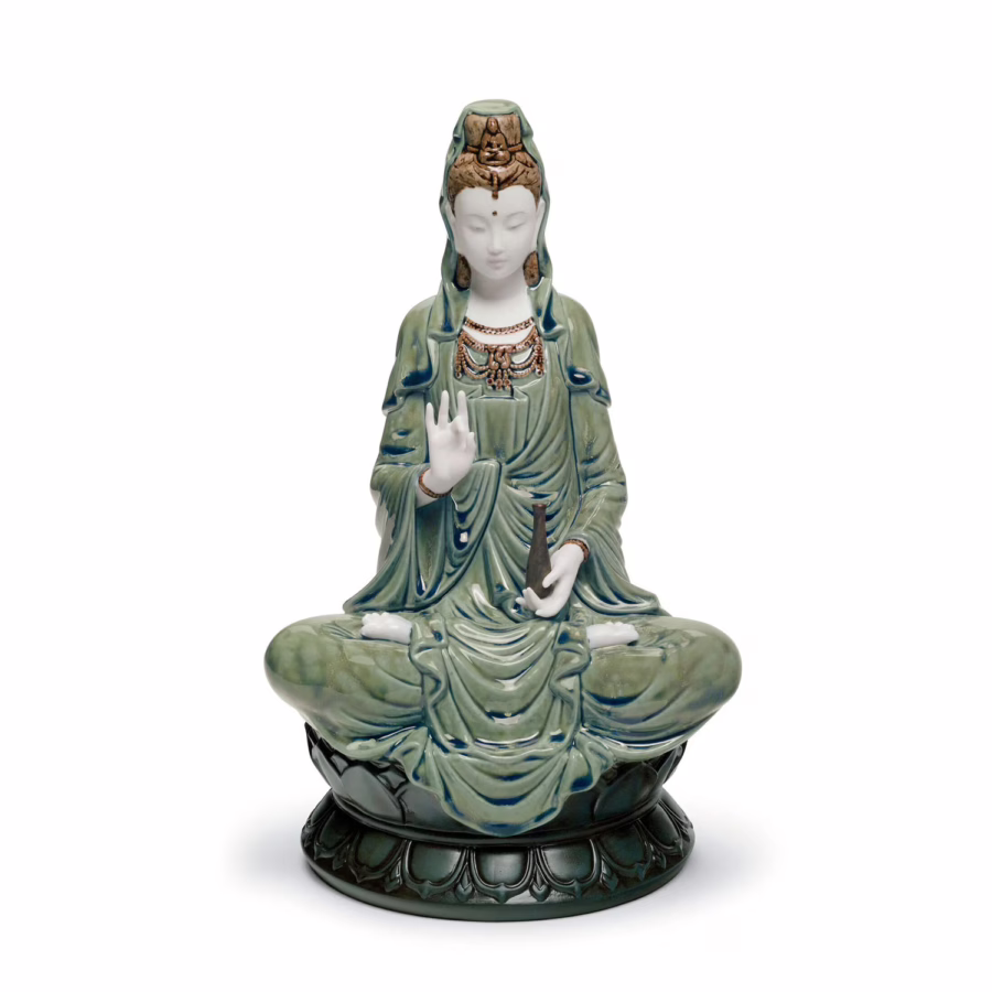 Kwan Yin Figurine. Green