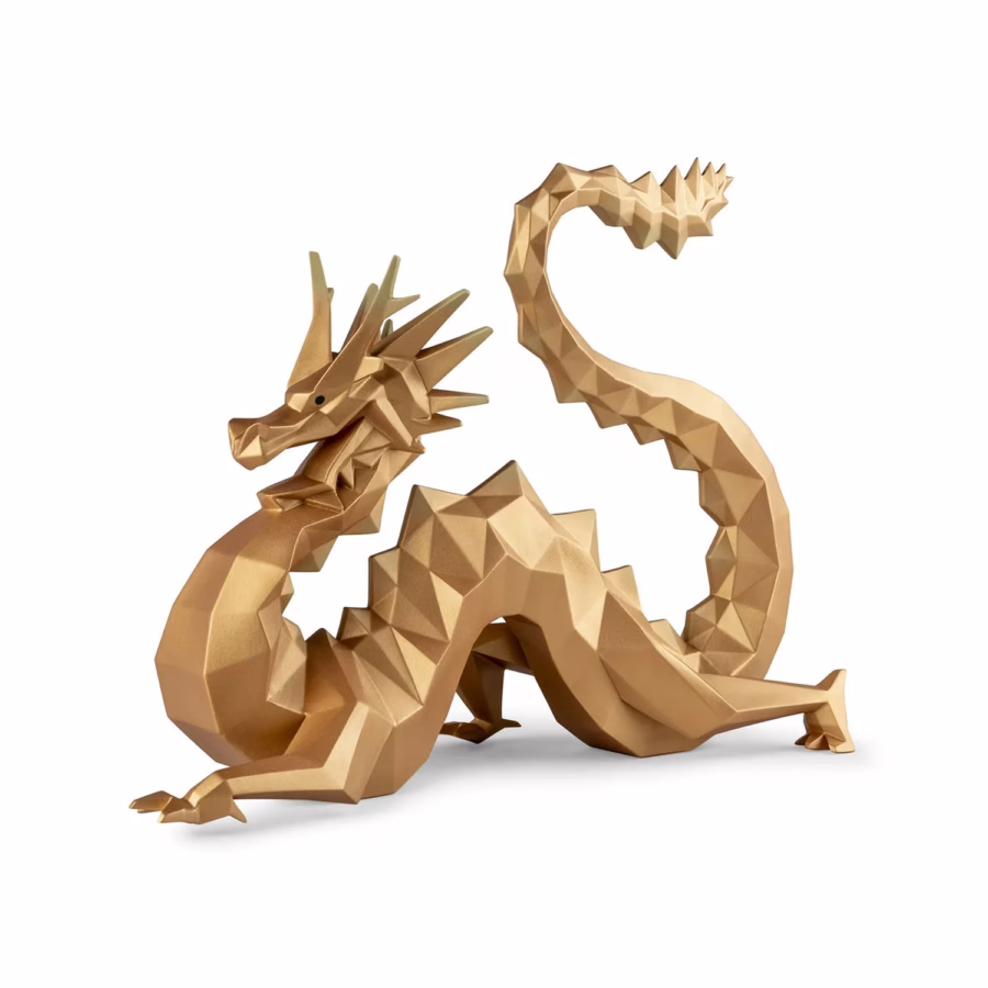 Dragon Sculpture. Golden. Limited Edition