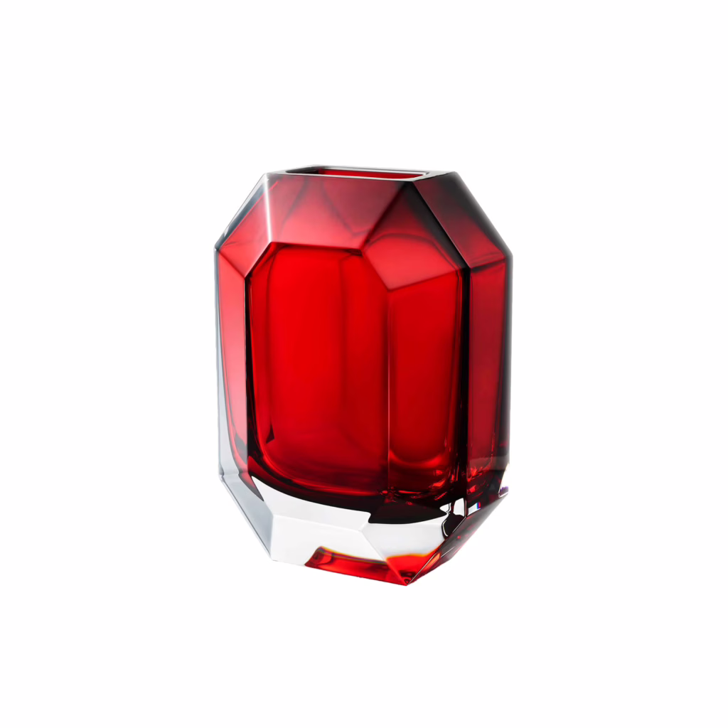 Octogone Vase Red